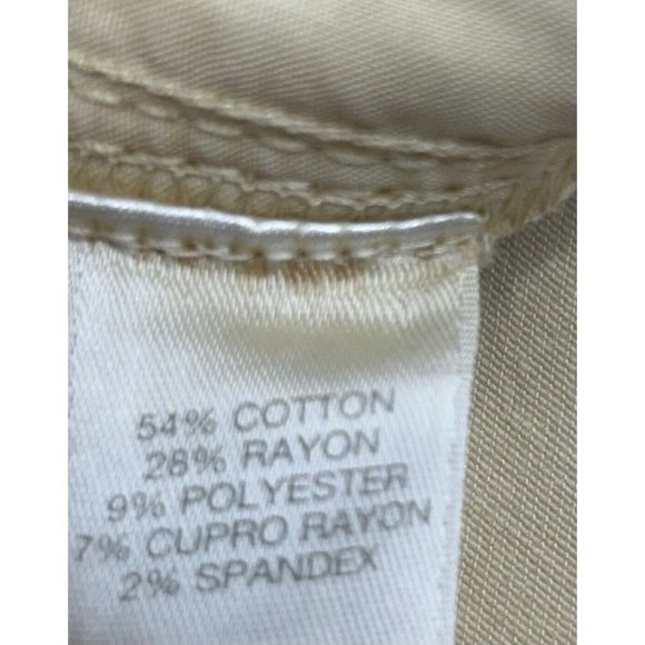 J Jill Denim Authentic Fit Cropped Jeans Womens Size 18 Pale Yellow Stretch - Picture 4 of 5